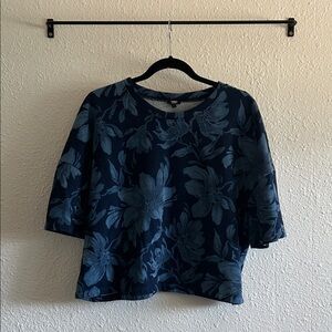 Express Navy Floral Women's Blouse